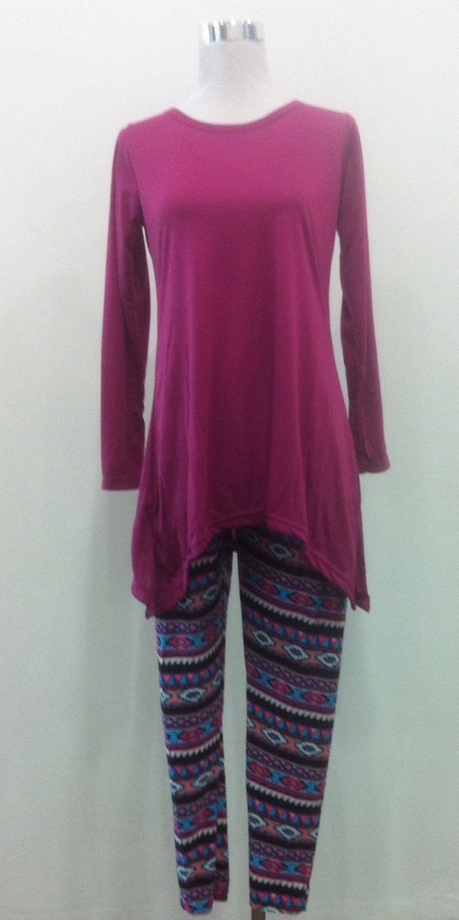 WT1104 Stylish Top and Pant Purple (1 Set)